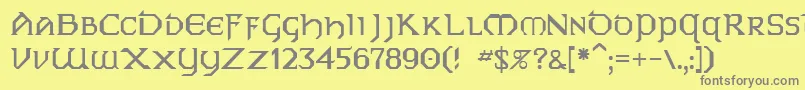 フォントGallows7 – 黄色の背景に灰色の文字