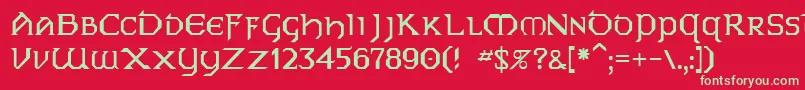 フォントGallows7 – 赤い背景に緑の文字