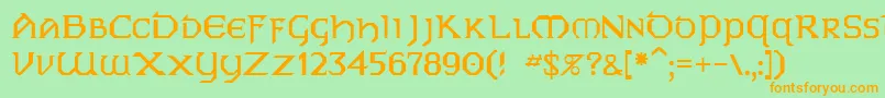 Gallows7 Font – Orange Fonts on Green Background