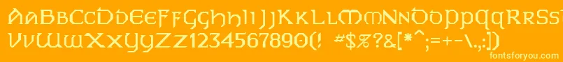 フォントGallows7 – オレンジの背景に黄色の文字