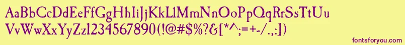 Caslonantt Font – Purple Fonts on Yellow Background