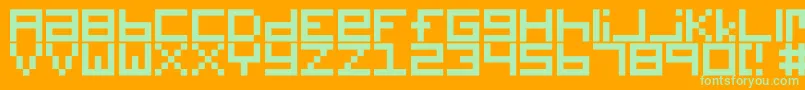 Digitalix Font – Green Fonts on Orange Background