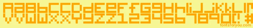 Więcej informacji o czcionce Digitalix Czcionka Digitalix – pomarańczowe czcionki na żółtym tle