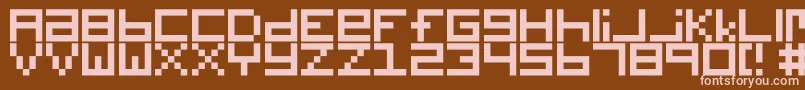 Digitalix Font – Pink Fonts on Brown Background