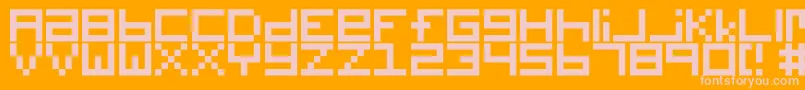 Czcionka Digitalix – różowe czcionki na pomarańczowym tle