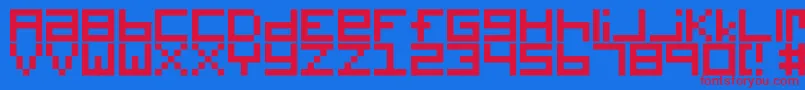 Шрифт Digitalix – красные шрифты на синем фоне