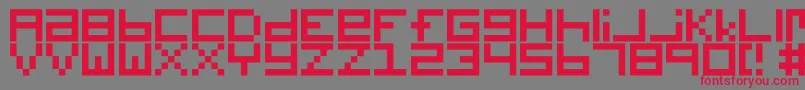 Digitalix-fontti – punaiset fontit harmaalla taustalla