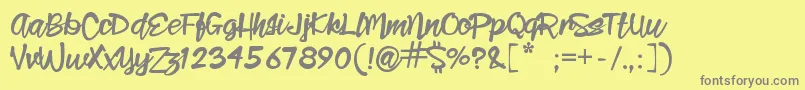 ClaritaScript Font – Gray Fonts on Yellow Background