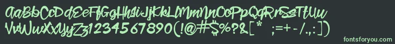 フォントClaritaScript – 黒い背景に緑の文字