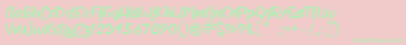 ClaritaScript Font – Green Fonts on Pink Background