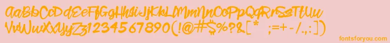 ClaritaScript Font – Orange Fonts on Pink Background