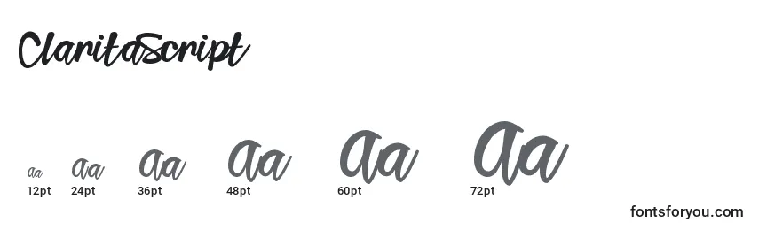 ClaritaScript Font Sizes