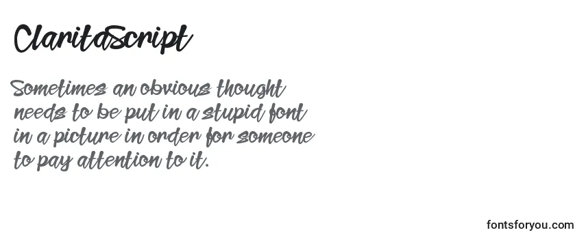 Review of the ClaritaScript Font