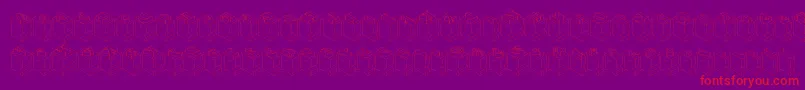 Leadtypeleft-Schriftart – Rote Schriften auf violettem Hintergrund