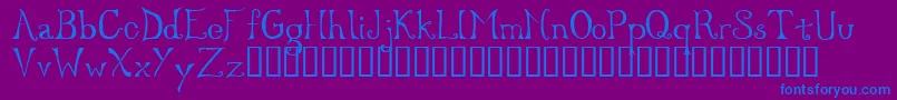 フォントSerenity – 紫色の背景に青い文字
