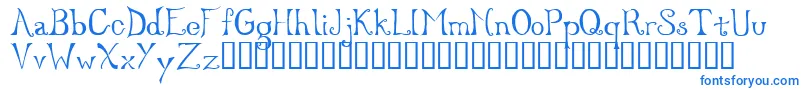 フォントSerenity – 白い背景に青い文字