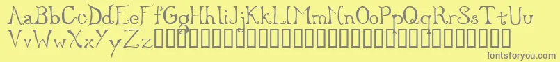 Serenity-fontti – harmaat kirjasimet keltaisella taustalla