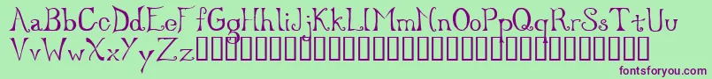 Serenity-fontti – violetit fontit vihreällä taustalla