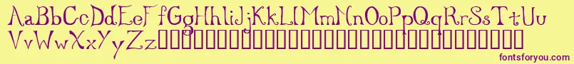 Serenity-fontti – violetit fontit keltaisella taustalla
