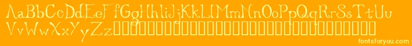 Serenity-fontti – keltaiset fontit oranssilla taustalla