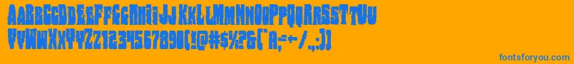 Bogbeastcond Font – Blue Fonts on Orange Background
