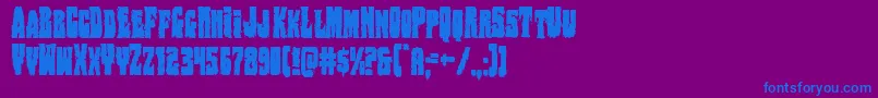 フォントBogbeastcond – 紫色の背景に青い文字