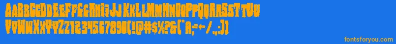 Bogbeastcond Font – Orange Fonts on Blue Background