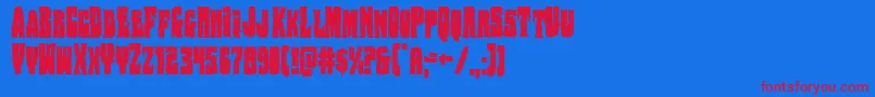 Bogbeastcond Font – Red Fonts on Blue Background