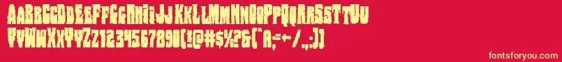 Bogbeastcond Font – Yellow Fonts on Red Background