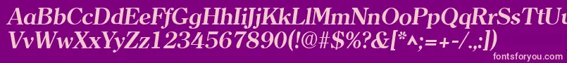 ClearlyromanBoldItalic Font – Pink Fonts on Purple Background