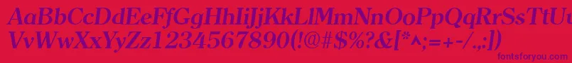 ClearlyromanBoldItalic-Schriftart – Violette Schriften auf rotem Hintergrund