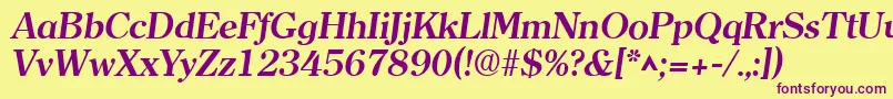 ClearlyromanBoldItalic Font – Purple Fonts on Yellow Background