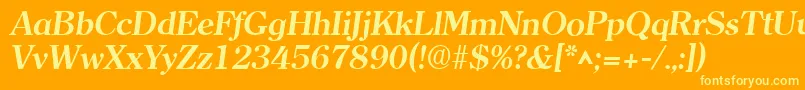 Weitere Informationen zur ClearlyromanBoldItalic-Schriftart ClearlyromanBoldItalic-Schriftart – Gelbe Schriften auf orangefarbenem Hintergrund