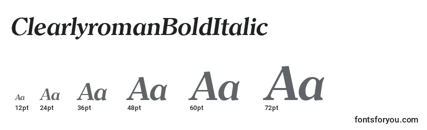 Размеры шрифта ClearlyromanBoldItalic