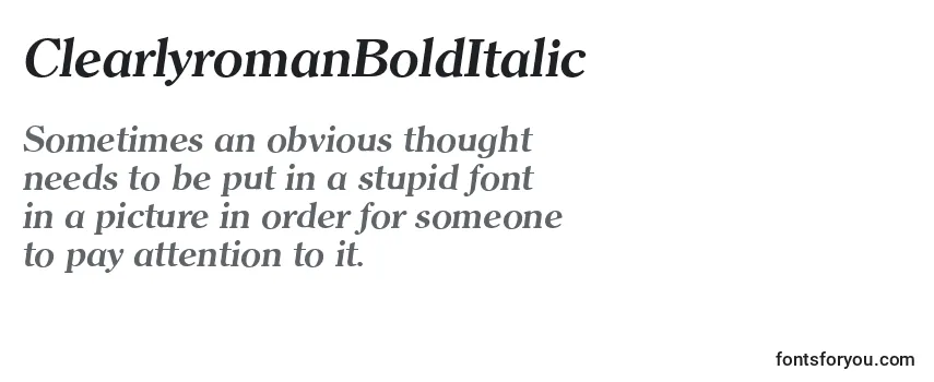 ClearlyromanBoldItalic Font