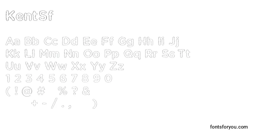 Czcionka KentSf – alfabet, cyfry, specjalne znaki