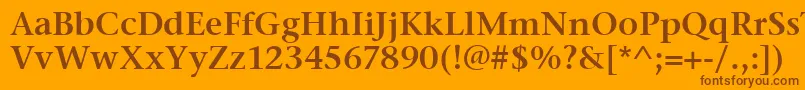 Шрифт StoneSerifItcSemi – коричневые шрифты на оранжевом фоне