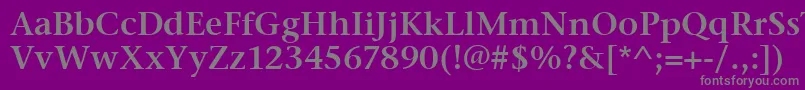 フォントStoneSerifItcSemi – 紫の背景に灰色の文字