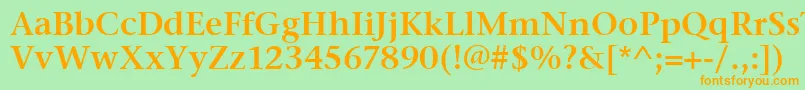 StoneSerifItcSemi Font – Orange Fonts on Green Background