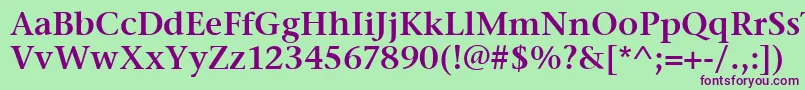 StoneSerifItcSemi Font – Purple Fonts on Green Background