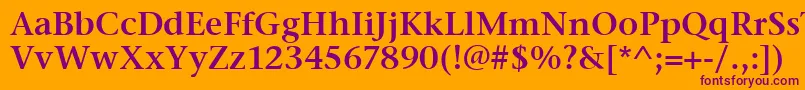 StoneSerifItcSemi Font – Purple Fonts on Orange Background