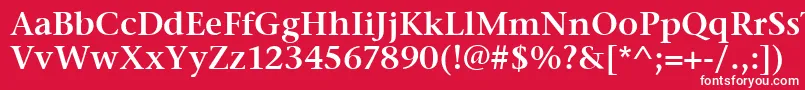 フォントStoneSerifItcSemi – 赤い背景に白い文字