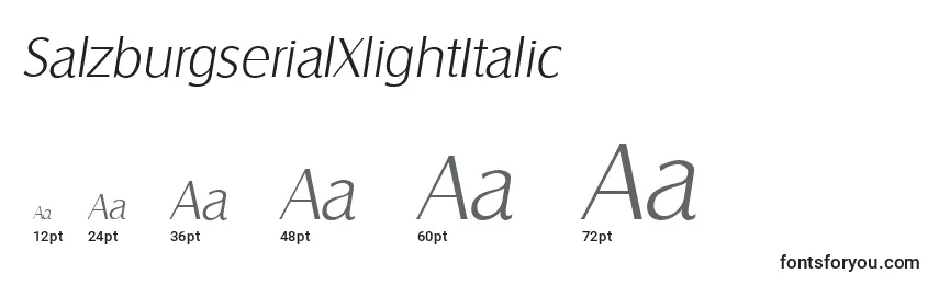 Размеры шрифта SalzburgserialXlightItalic