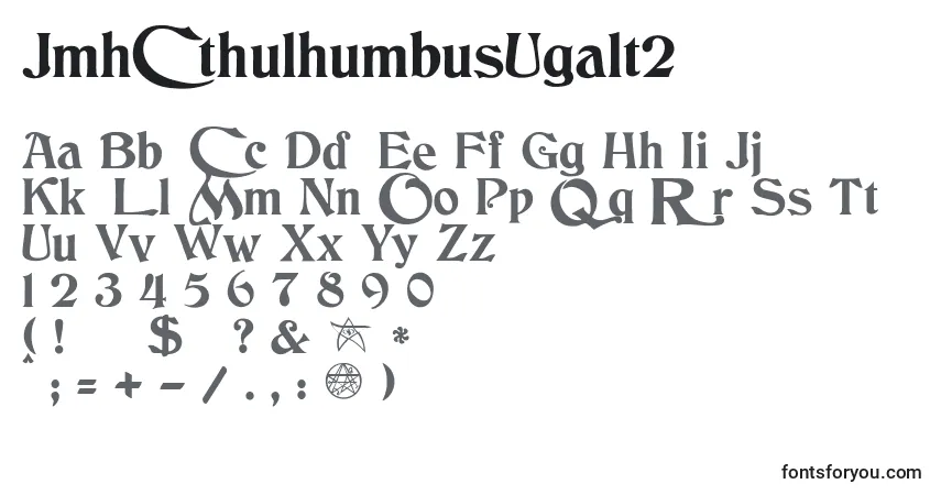 A fonte JmhCthulhumbusUgalt2 – alfabeto, números, caracteres especiais