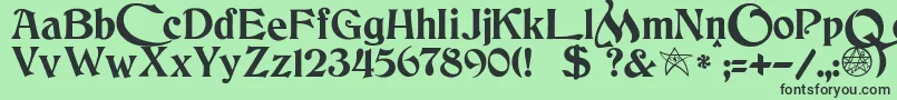 JmhCthulhumbusUgalt2 Font – Black Fonts on Green Background