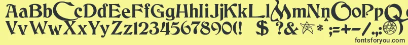 JmhCthulhumbusUgalt2 Font – Black Fonts on Yellow Background