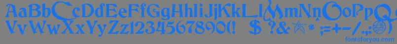 JmhCthulhumbusUgalt2-Schriftart – Blaue Schriften auf grauem Hintergrund