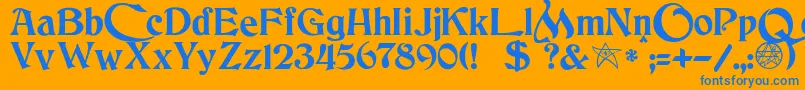 JmhCthulhumbusUgalt2 Font – Blue Fonts on Orange Background