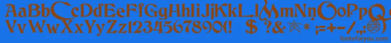 JmhCthulhumbusUgalt2 Font – Brown Fonts on Blue Background