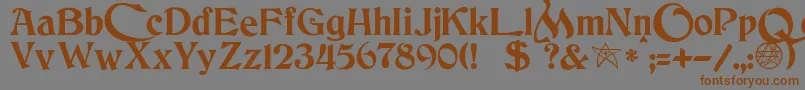 JmhCthulhumbusUgalt2 Font – Brown Fonts on Gray Background